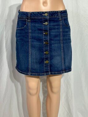 Jolt Size 7 Jean Button Front Mini Skirt